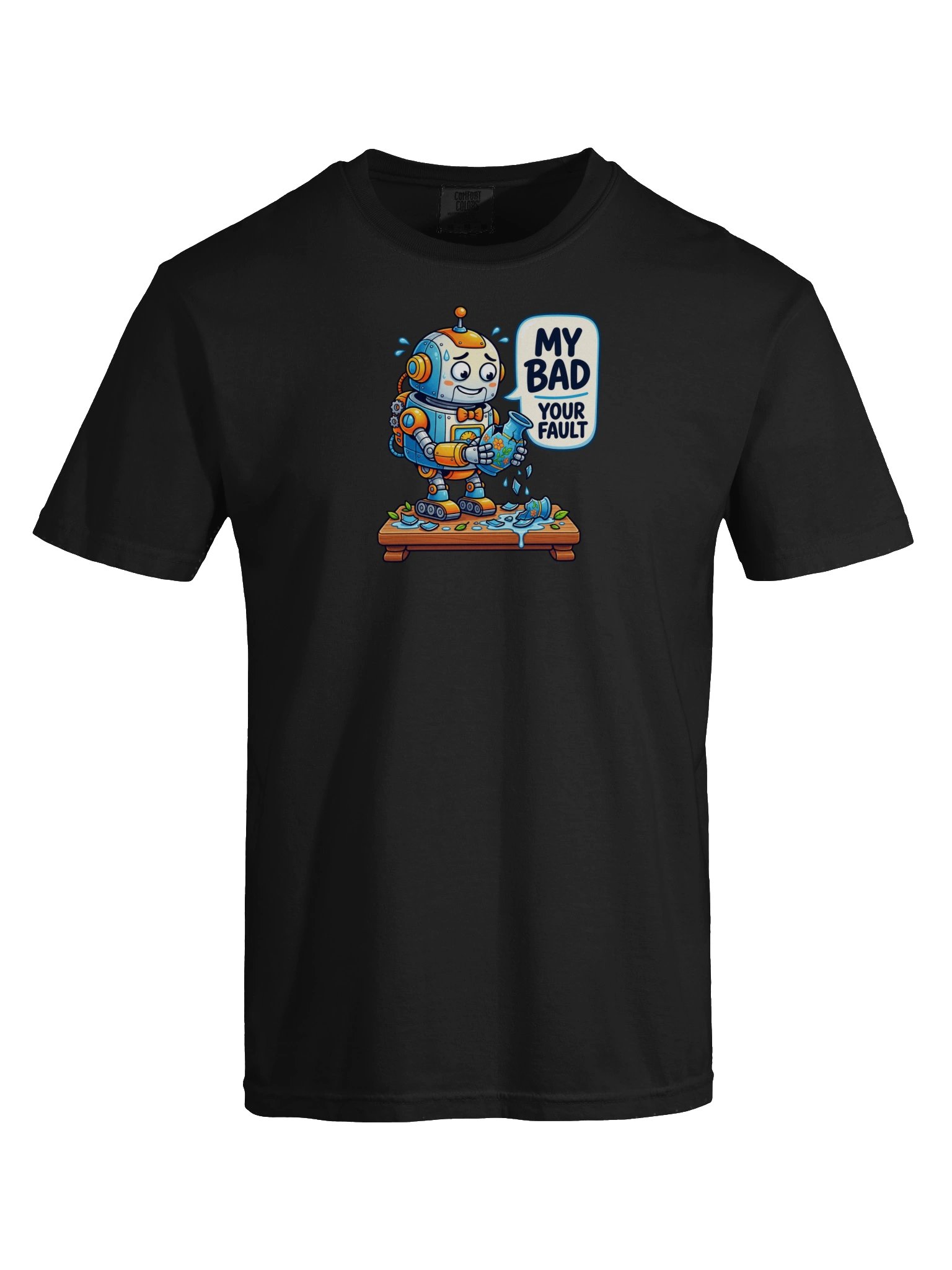 My Bad Your Fault Robot Graphic T-Shirt product image (9)