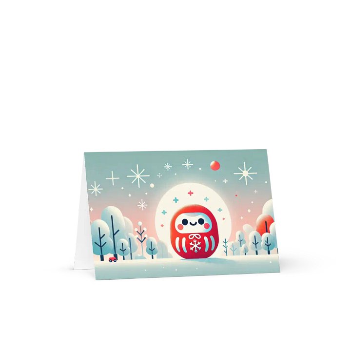 Winter Daruma Festive Greeting Card product image (1)