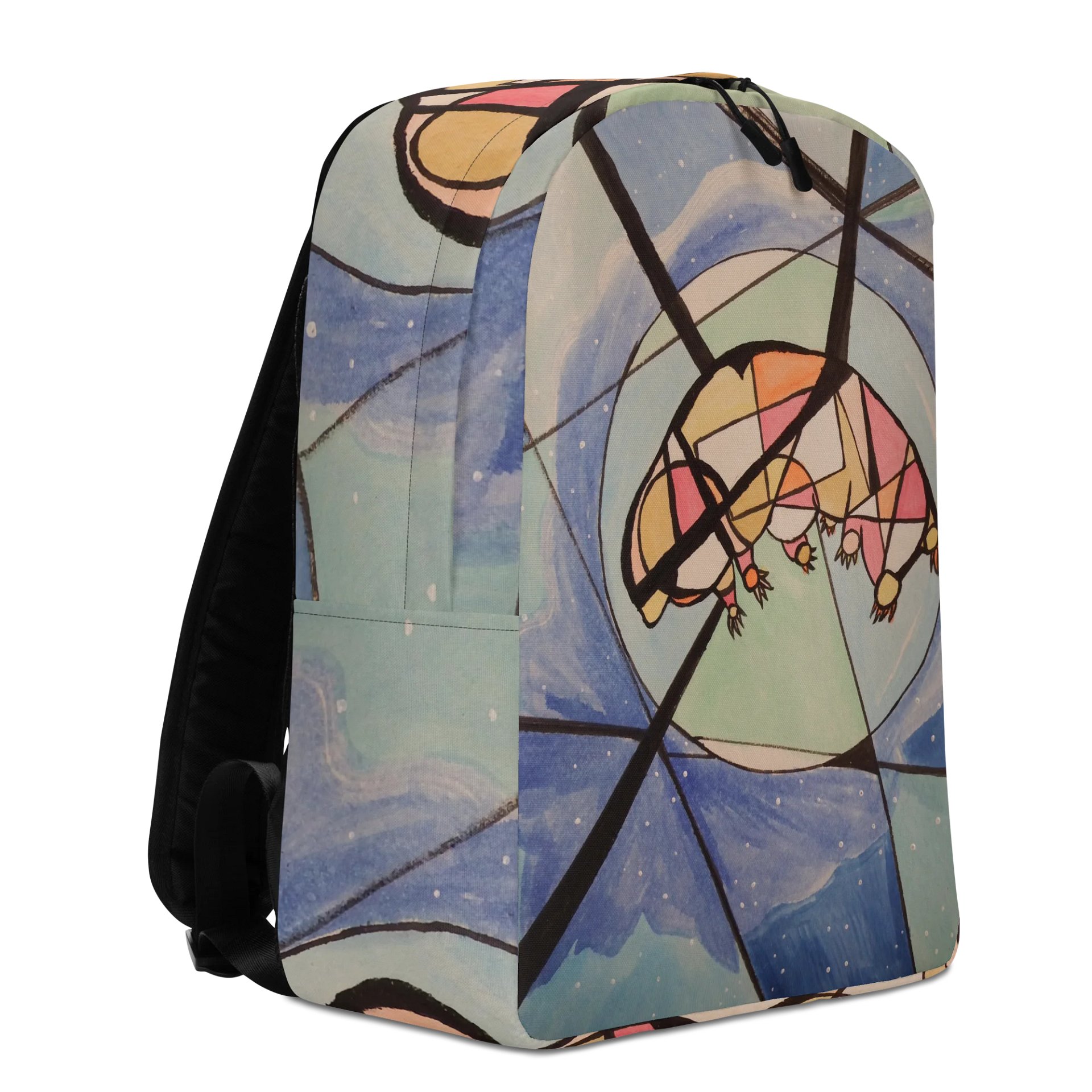 Cubism Painting: The Dream of a Tardigrade All-Over Print Minimalist Backpack by Sublicolor product image (3)