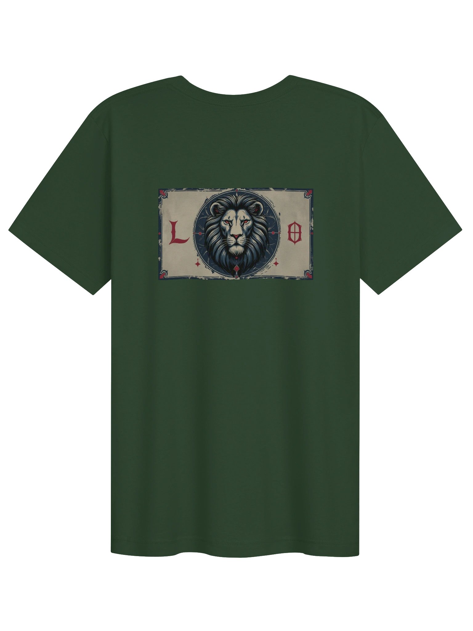 Leo - Gothic Zodiac T-Shirt. Blue graphic on the back product image (1)
