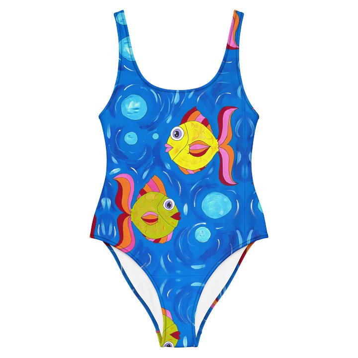 Fish style (art by Dina R.) acrylic painting picture - One-Piece Swimsuit product image (2)