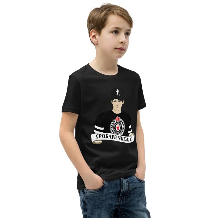 Grobari Čikago KK Partizan Bella+Canvas Youth Short Sleeve T-Shirt product image (2)