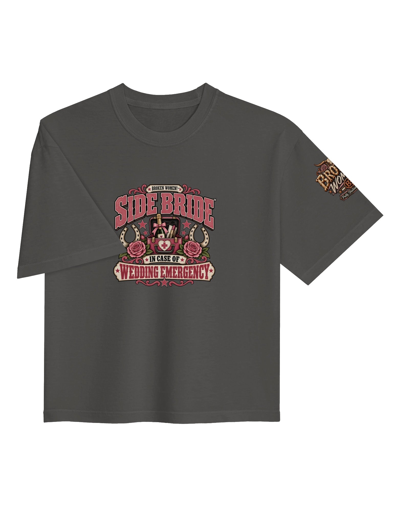 Bachelorette Party Crop Top — Side Bride™ In Case of Wedding Emergency | Broken Women!™ product image (4)