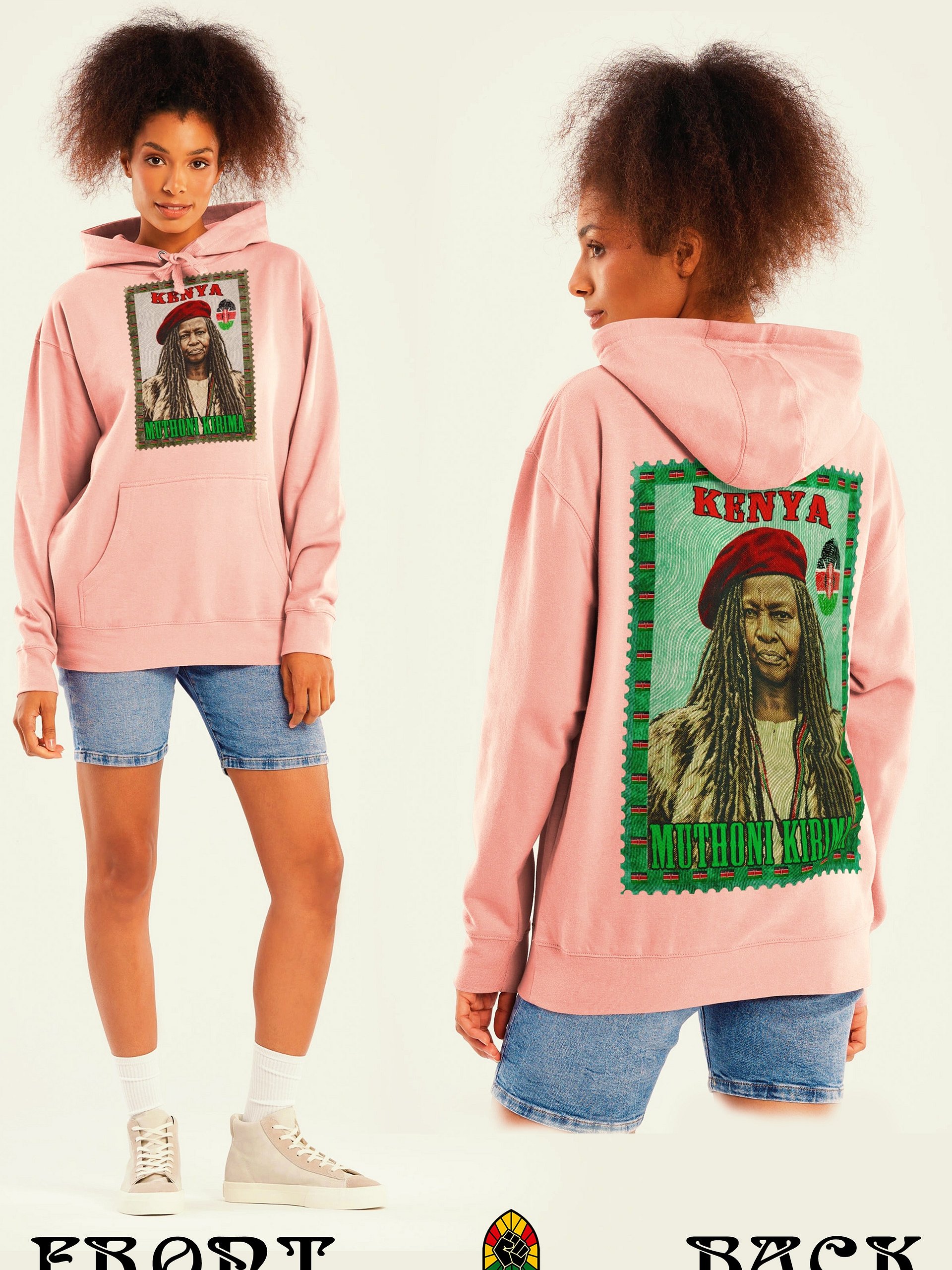 Field Marshal Muthoni Kirima Hoodie | Vintage Stamp Art Unisex Premium Hoodie product image (3)