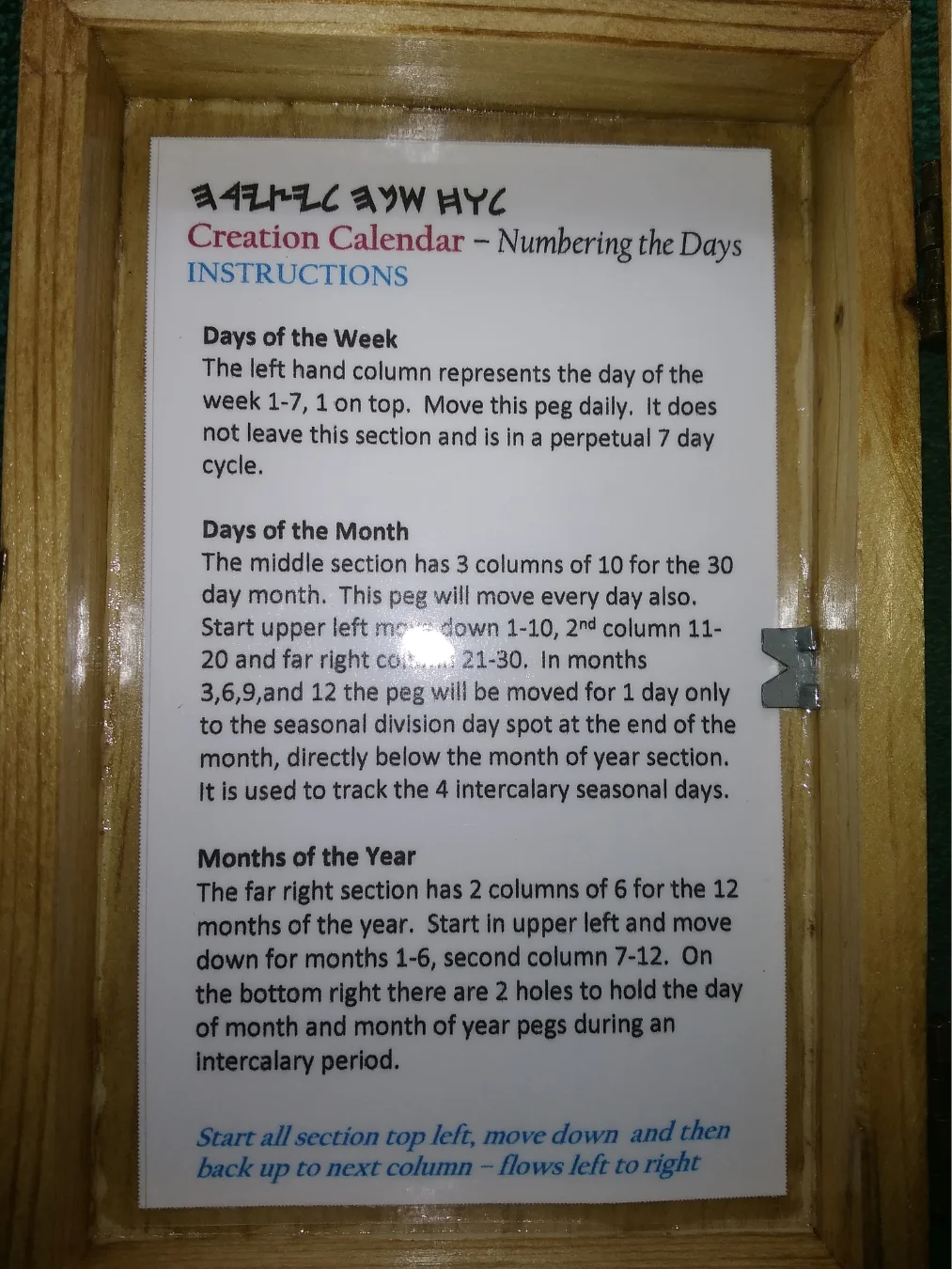 Calendar Box for Tracking 364 Day Ancient Biblical Feasts product image (5)