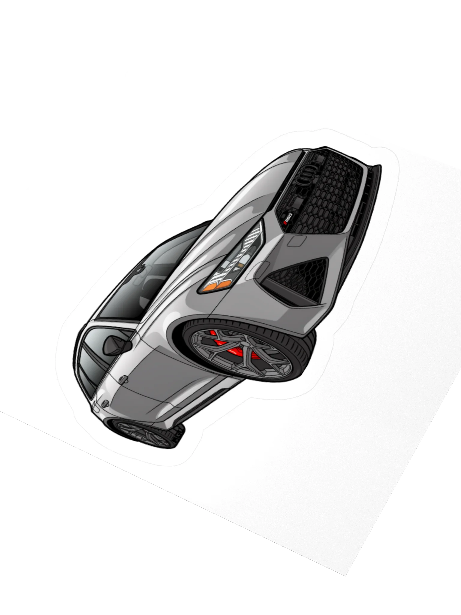 Grey Audi RS6 Avant Sticker (Retro, Sketch, Silhouette) product image (8)