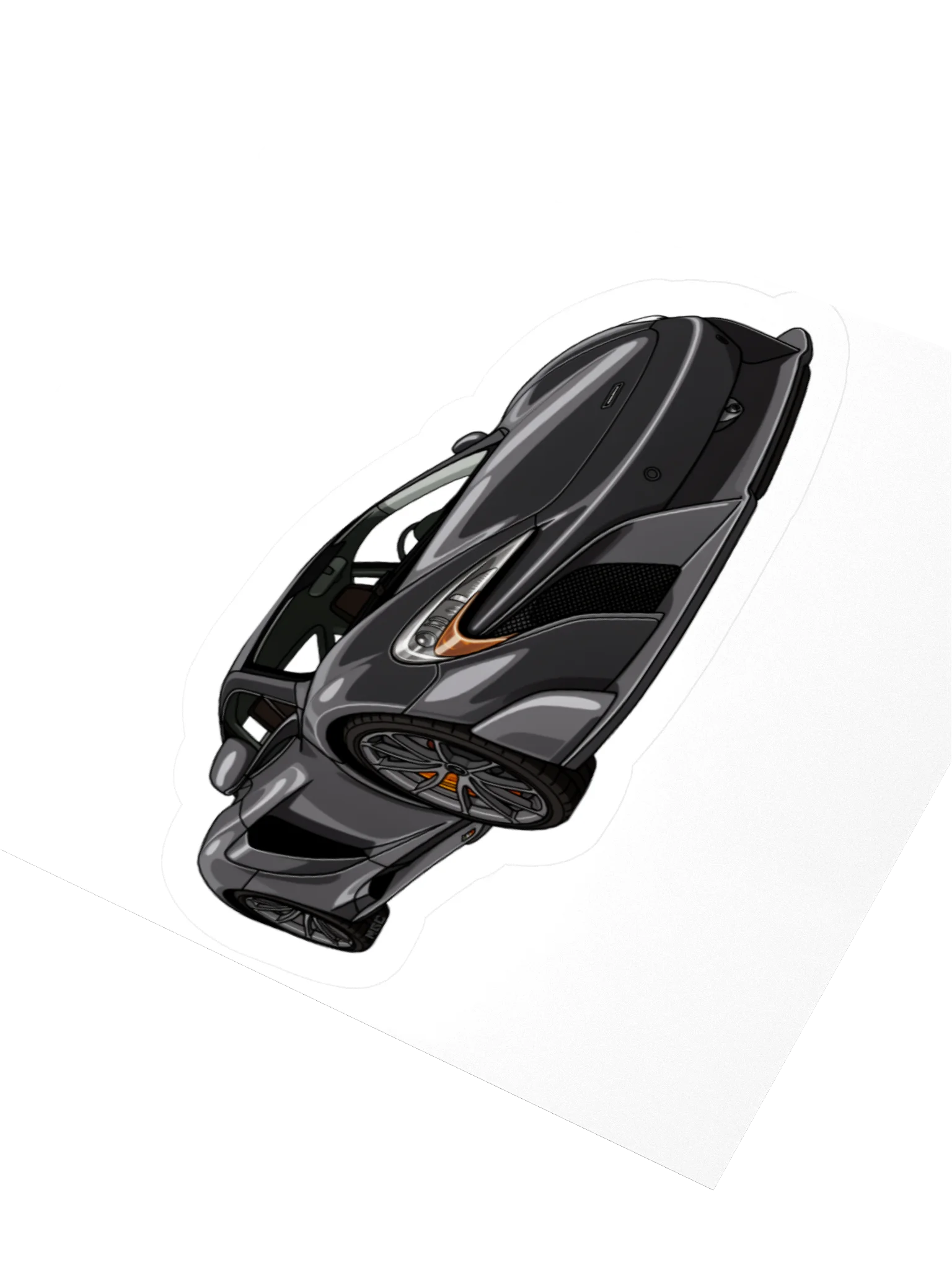 Black McLaren 675LT Sticker (Retro, Sketch, Silhouette) product image (8)