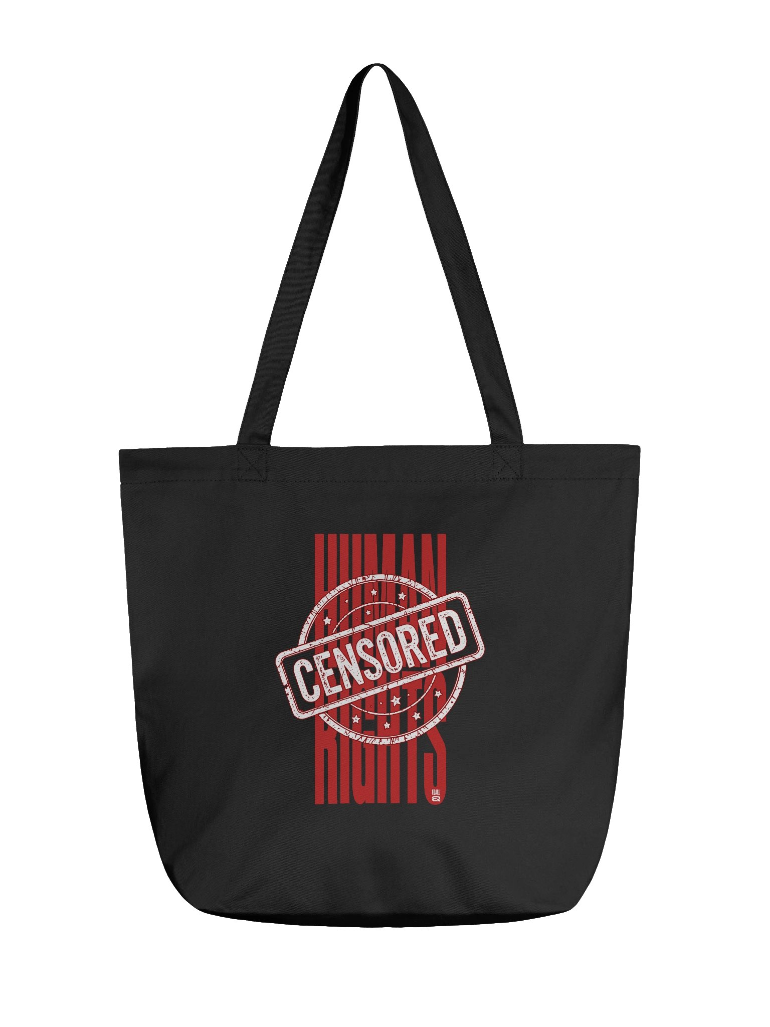 Censored_Human Rights Matter Black ECO Tote-Bag_EQALL® Essentials_ Red / White product image (1)