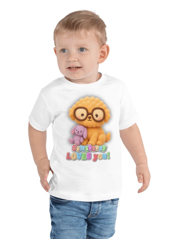 Somebunny Loves You Dog Holding Bunny Toddler T-Shirt product image (13)