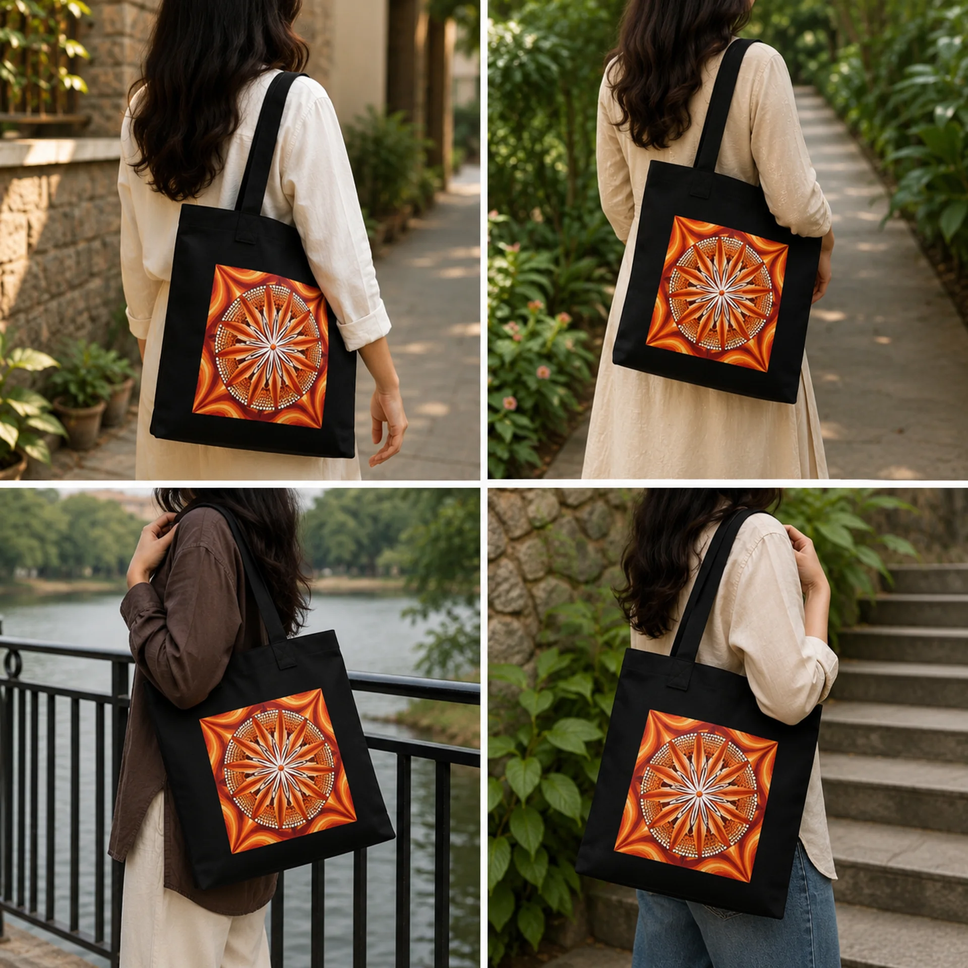 Terracotta Mandala Art Print Canvas Tote Bag product image (4)