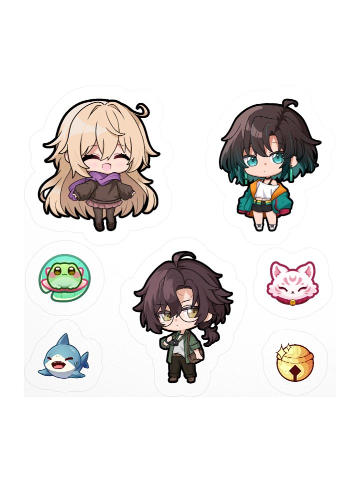 Chibi Trio & Keychains Kiss Cut Stickers Set product image (1)