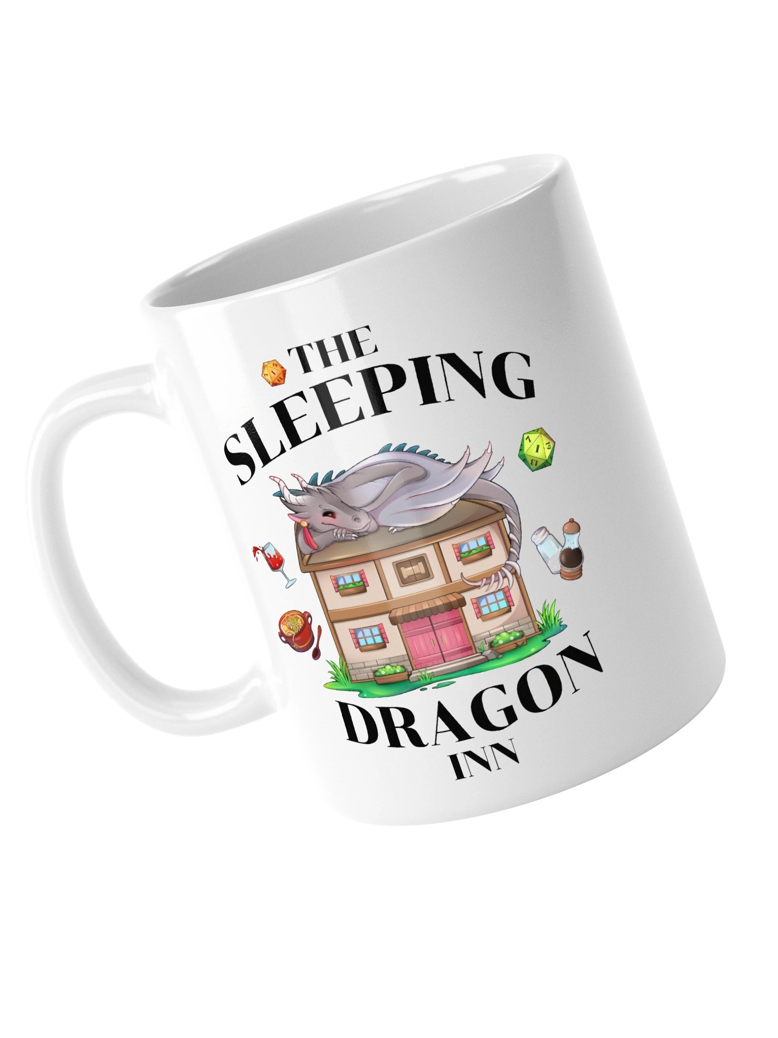 The Sleeping Dragon Inn Mug [White with Black Font] product image (5)