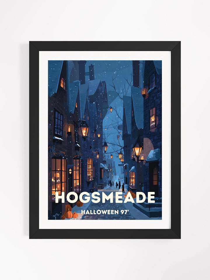 Magical Village Halloween Fall Vintage Travel Poster product image (1)