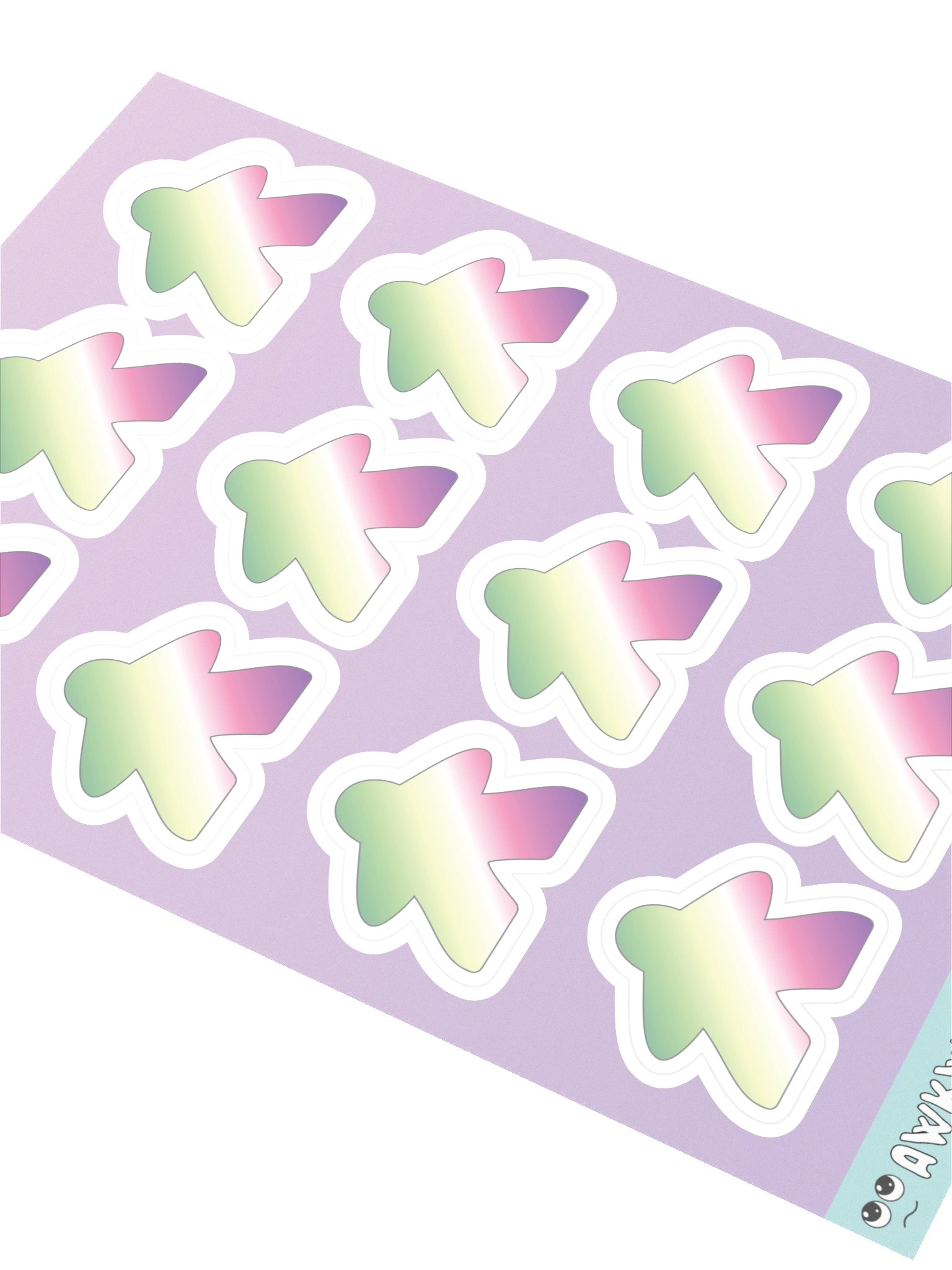 Genderfae Pride Gradient Meeple Sticker Sheet product image (2)