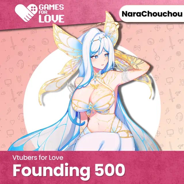 I am so excited to announce I am part of the Founding 500 for Vtubers for Love! Thank you to @GamesForLoveorg for the opportunity, and I can't wait to host my own charity event soon! #GamesForLove