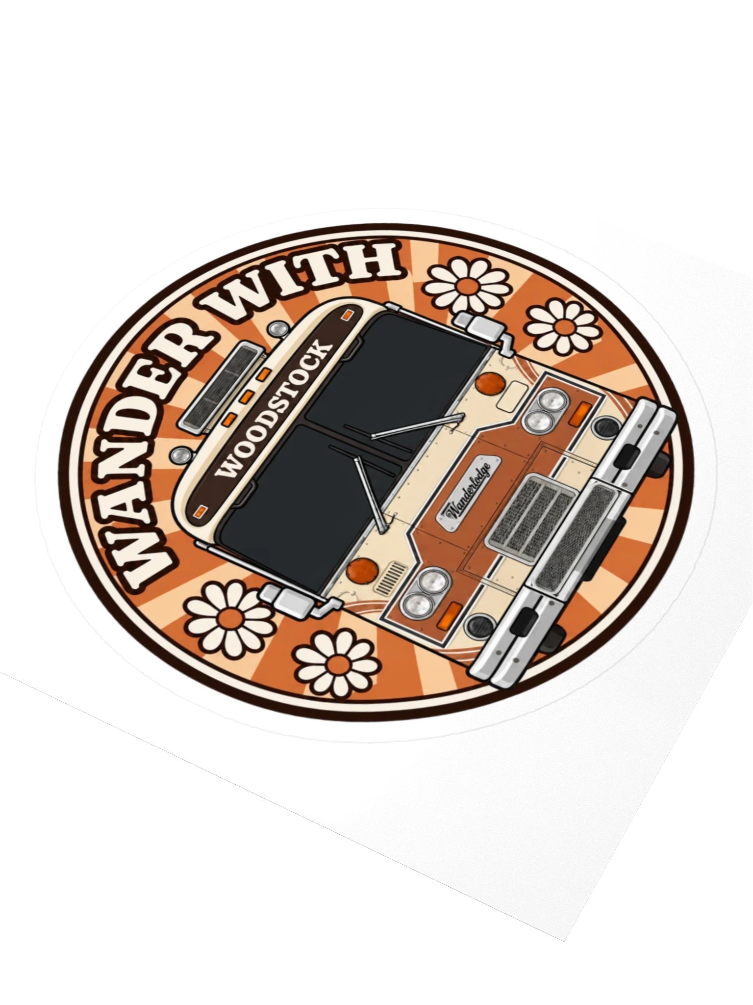Woodstock Groovy Daisy Sticker — Dark Windshield product image (3)