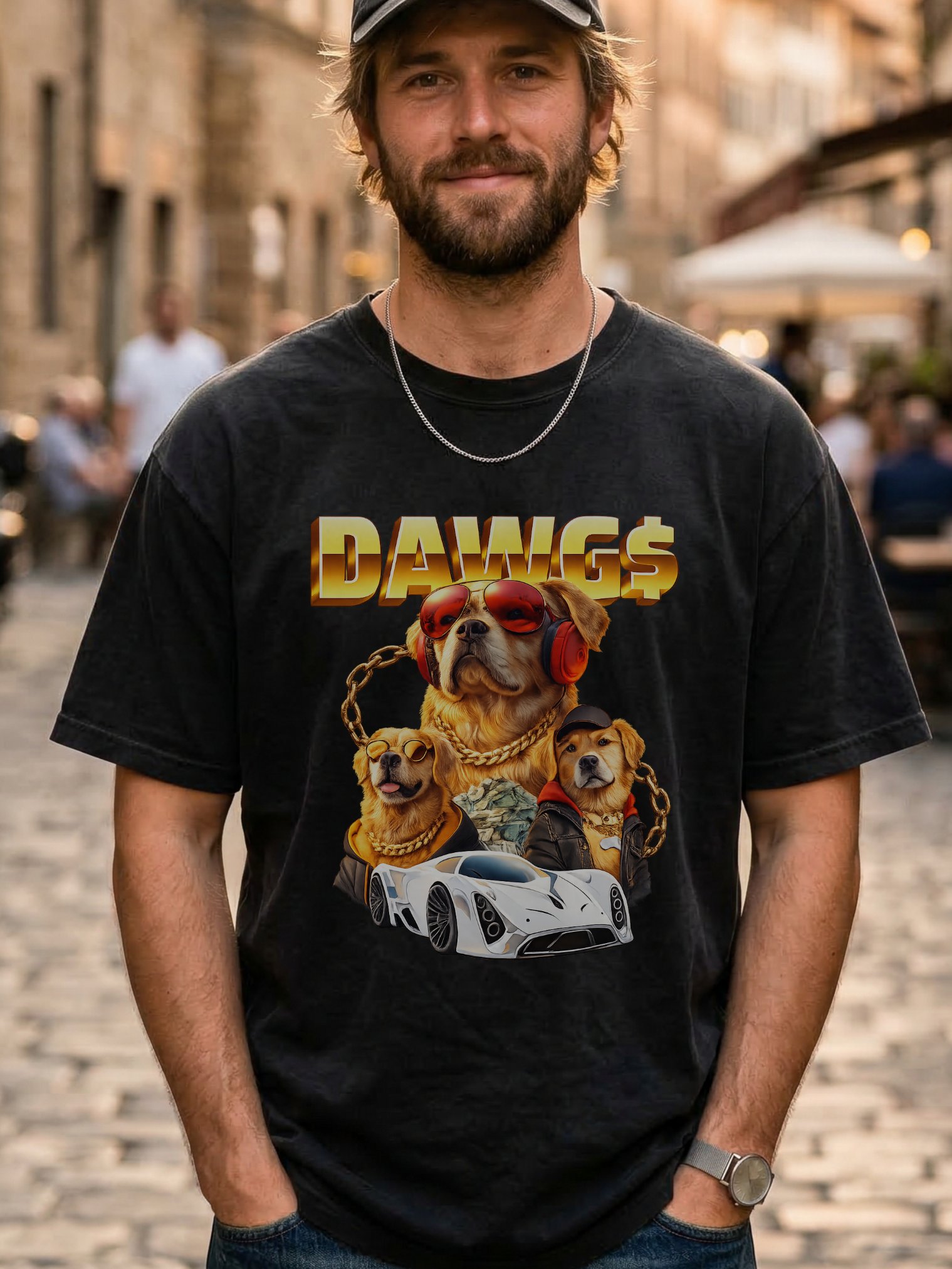 Golden Retriever Dawg$ Shirt – Funny Rich Dog Streetwear Comfort Colors T-Shirt product image (1)
