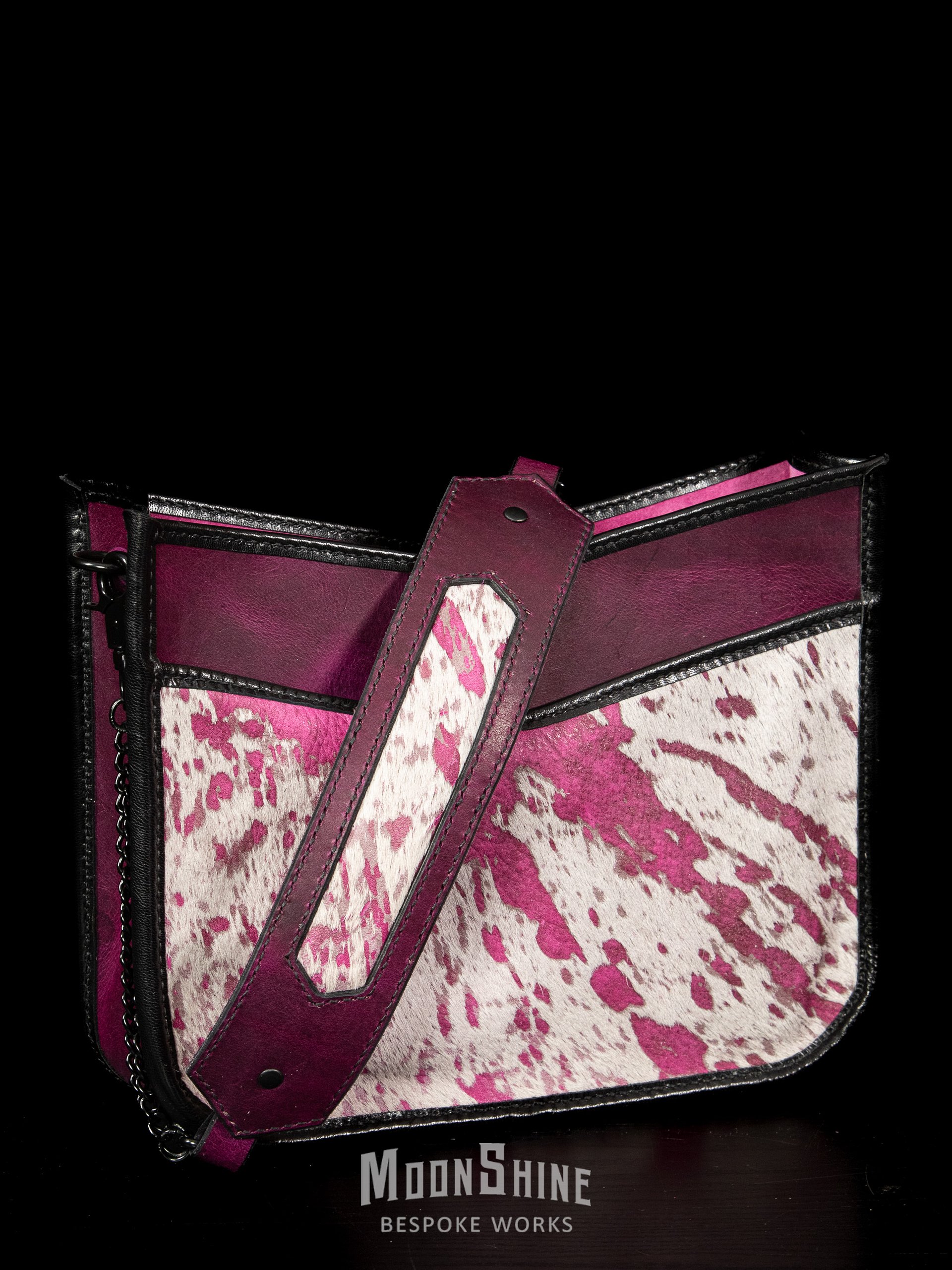 Pink Acid Wash Hair-On Cowhide Shoulder Bag product image (2)