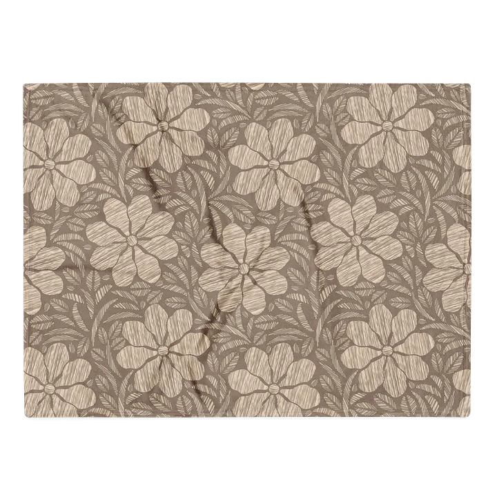 Chic Cozy Throw Blanket with Beige Flower Emroibery Pattern product image (1)