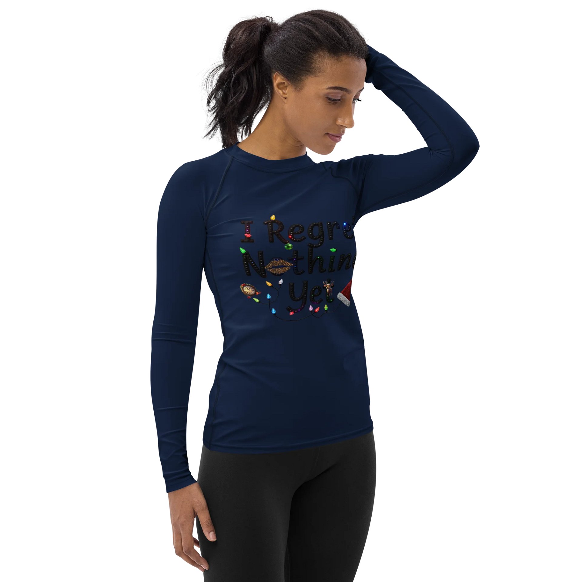 Festive No Regrets Yet Women's Rash Guard product image (4)