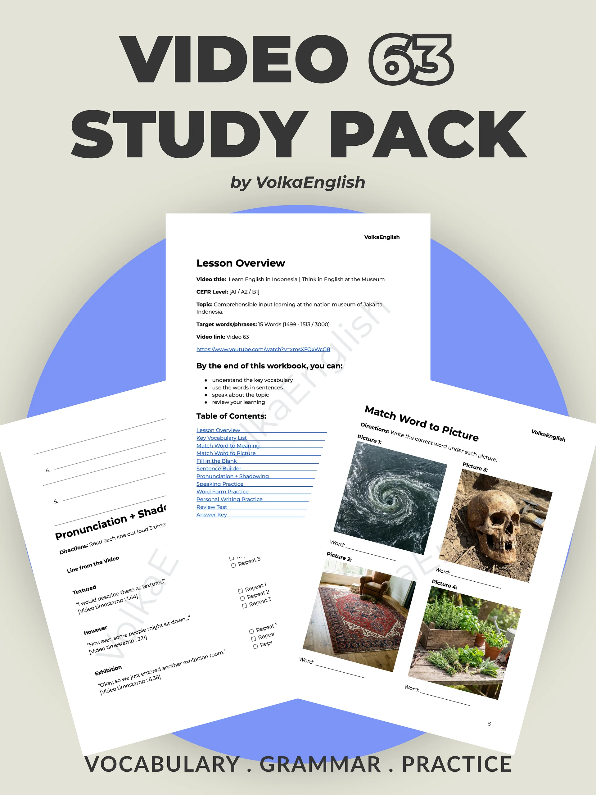 My First Day in Indonesia | Comprehensible Input Vlog - Video 63 Study Pack product image (1)
