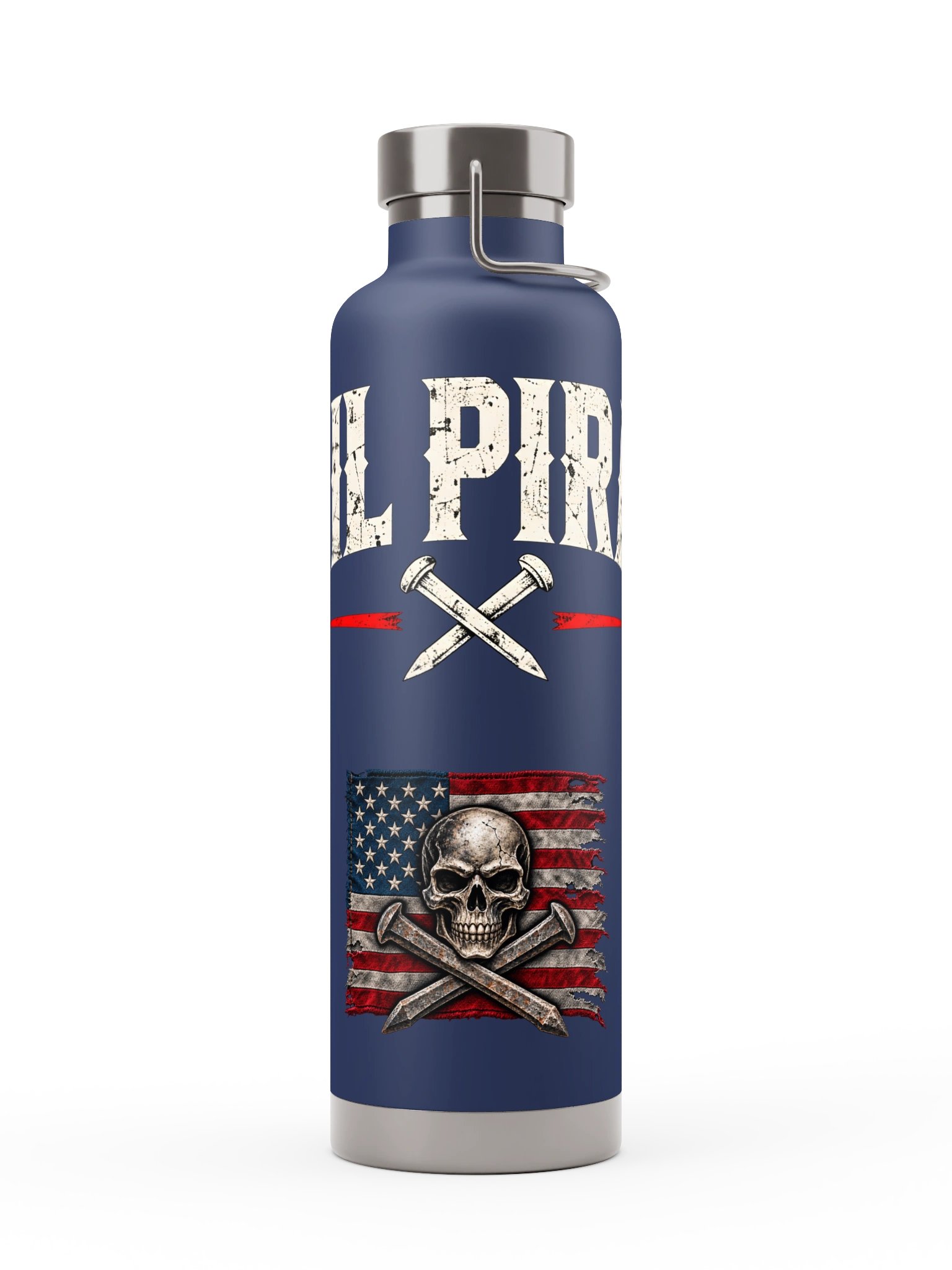 Rail Pirate™ Wordmark & Flag Insulated Bottle — 22 oz product image (1)