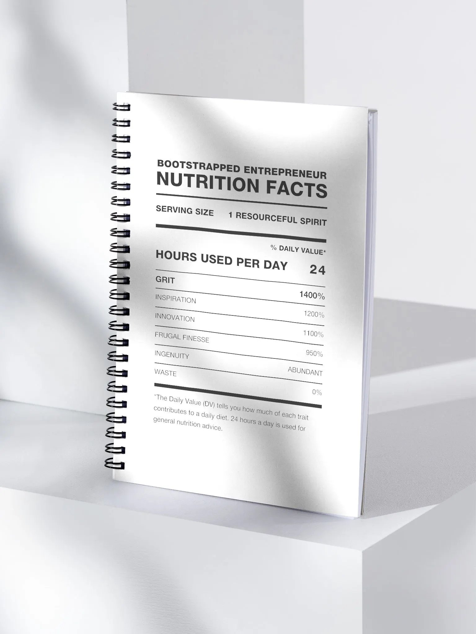 BOOTSTRAPPED ENTREPRENEUR Nutrition Facts Notebook product image (4)