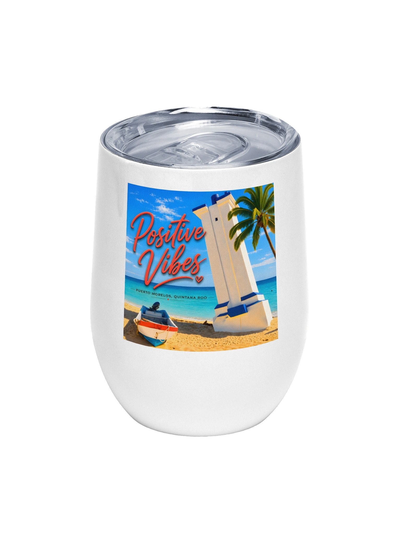Positive Vibes Watercolors in Puerto Morelos Wine Tumbler product image (1)