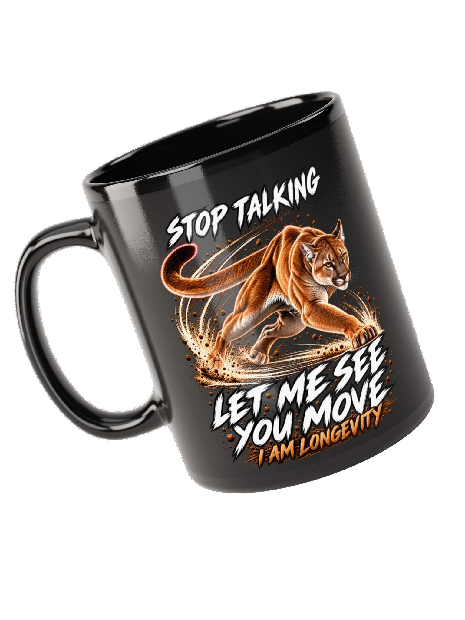 Longevity in Motion Black Glossy Mug product image (9)