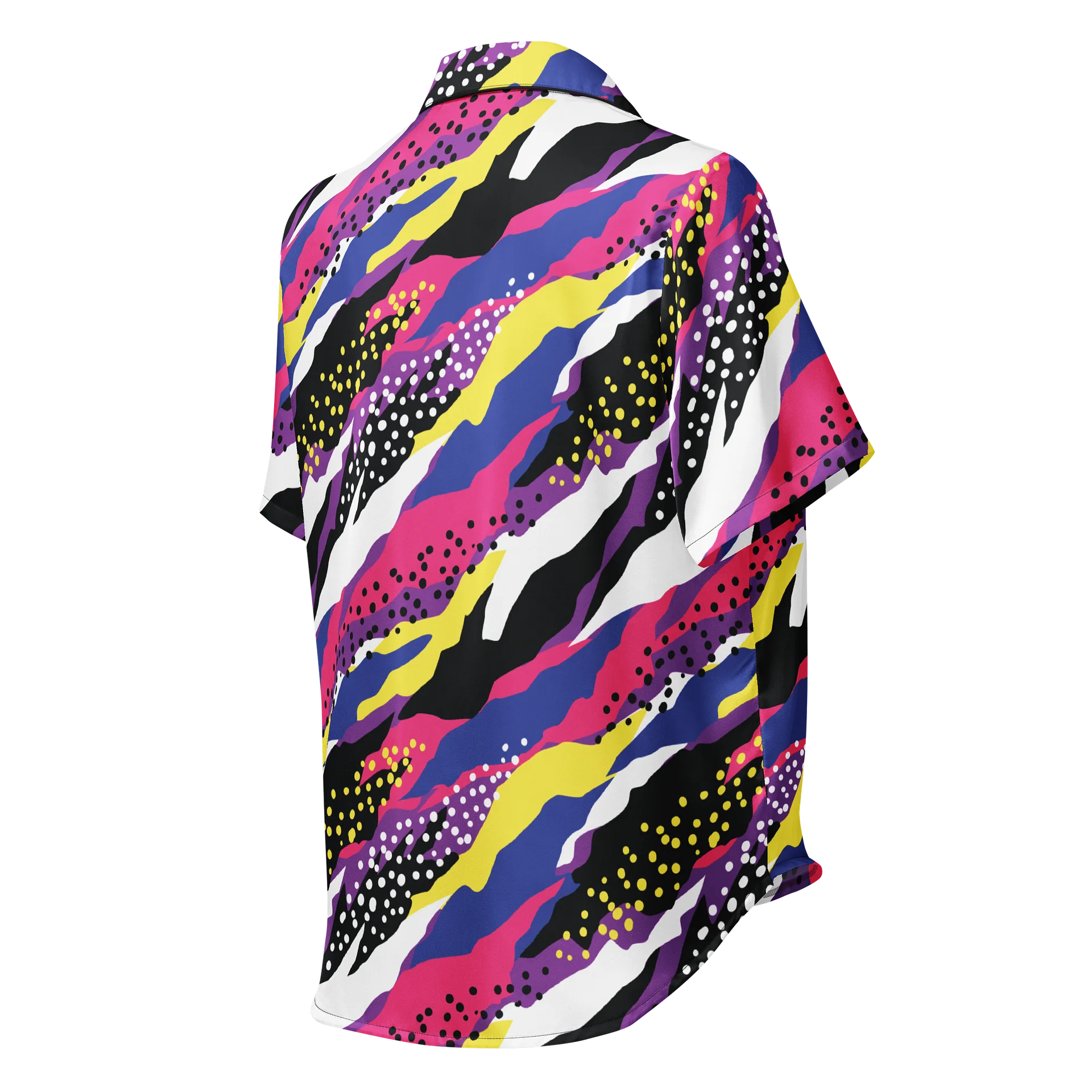 Retro 90s Cyber-Pop Waves | Vibrant All-Over Print Women's Short Sleeve Pajama Top product image (3)