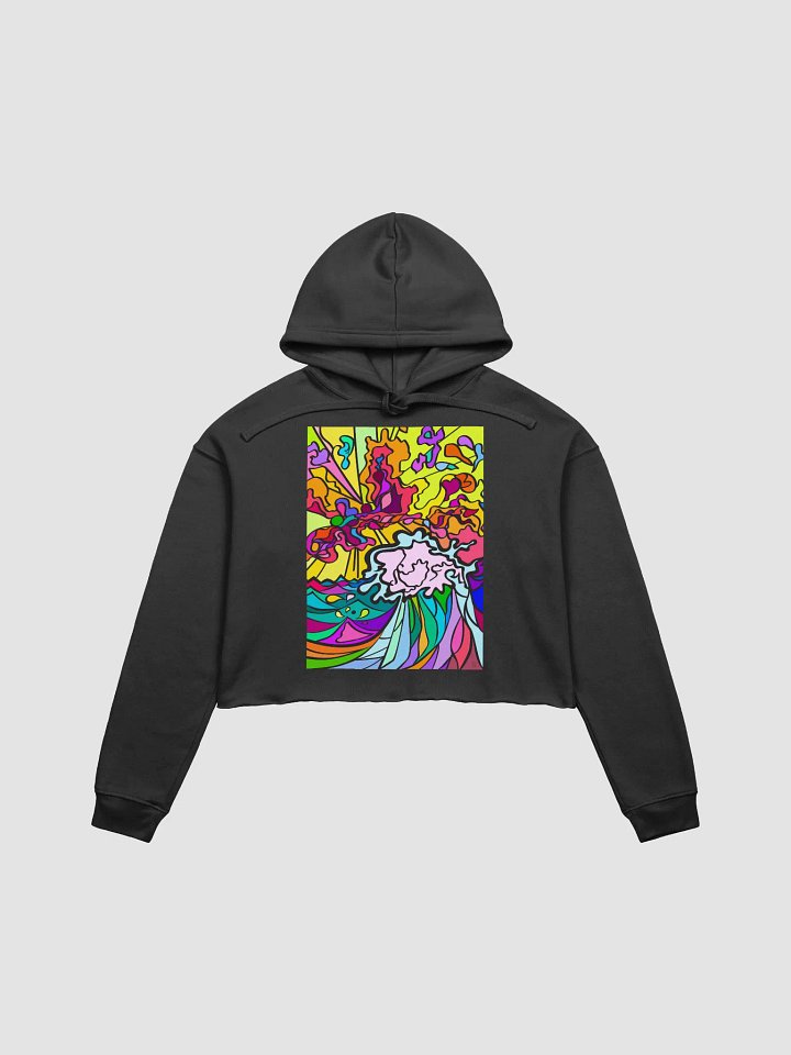 Vibrant Energy Cropped Hoodie - Wave at Sunset product image (4)