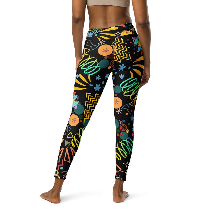 Neon Dream High-Waist Yoga Leggings - Psychedelic Geometric Patterns product image (2)