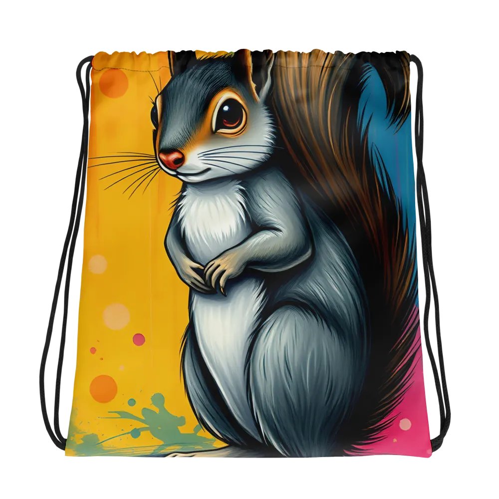 Squirrel Splatter Drawstring Backpack product image (1)