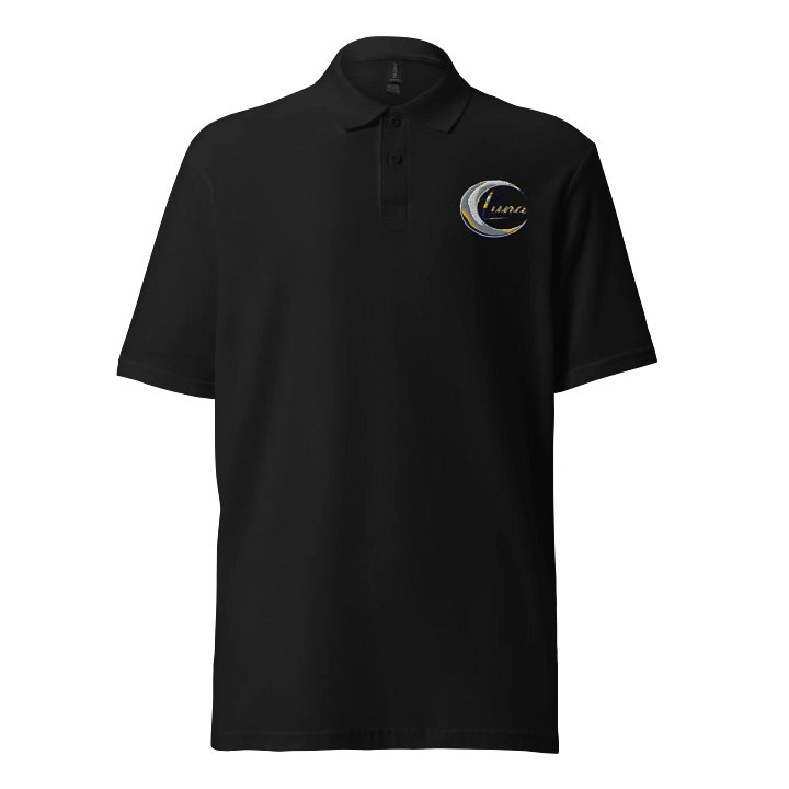 Luna Unisex Cotton Pique Polo Shirt with Crescent Moon Design - Comfortable & Stylish product image (1)