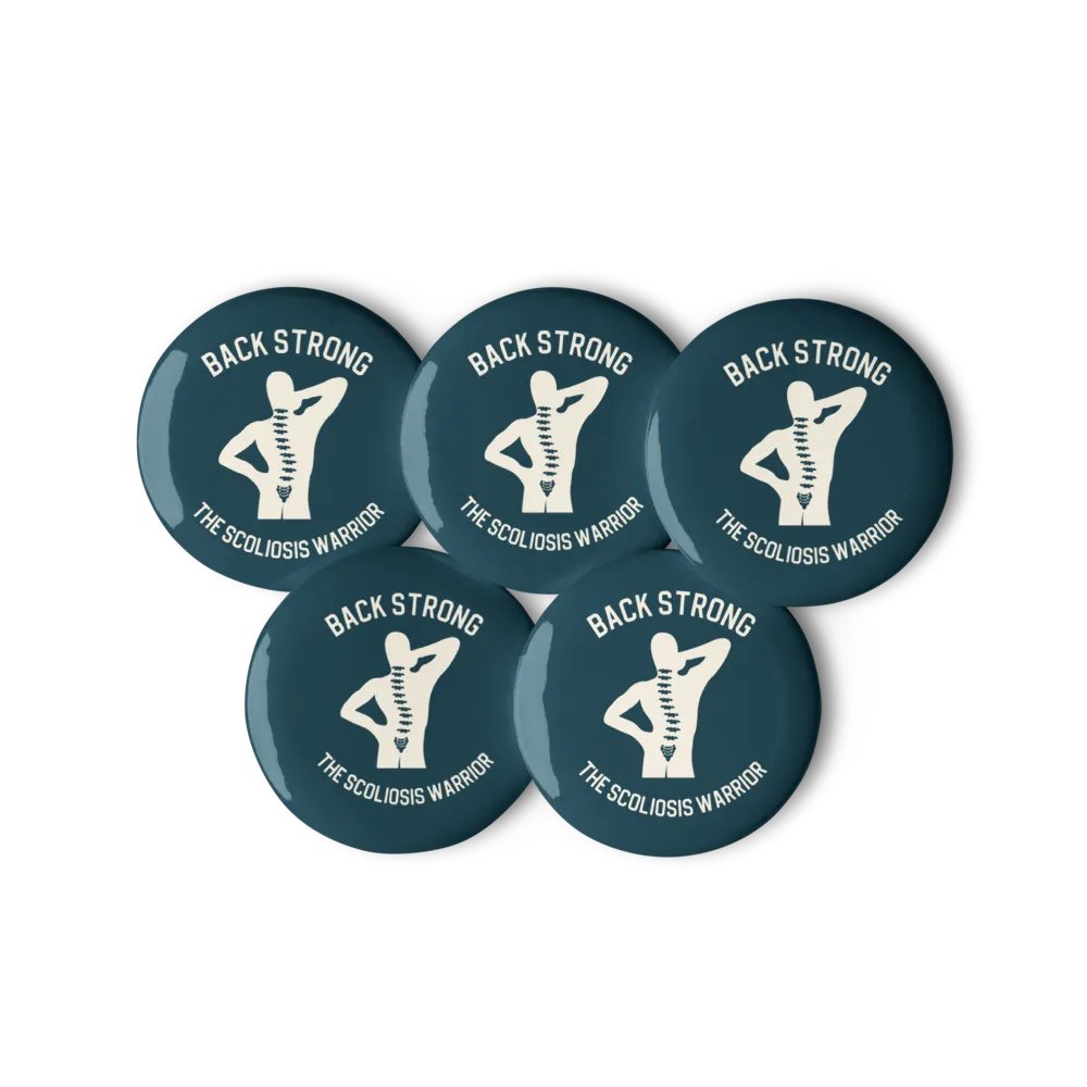 Scoliosis Warrior Button Set: Navy product image (11)