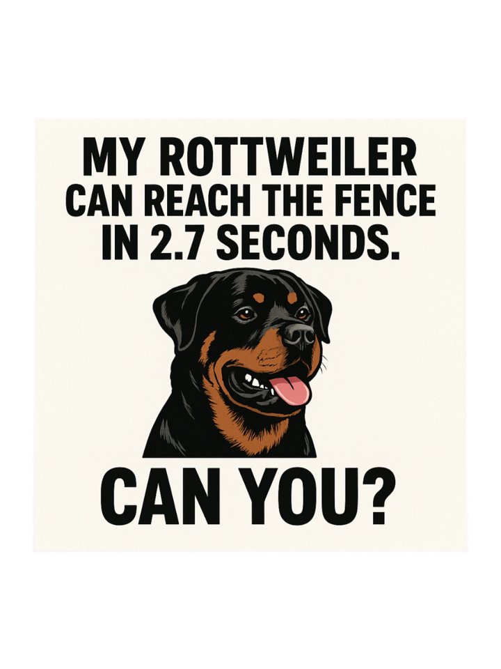 Rottweiler Can Reach The Fence In 2.7 Seconds Sticker product image (1)