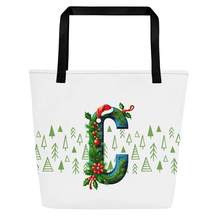 Christmas Monogram Letter C(2) White Tote product image (1)