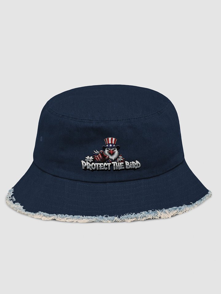 #ProtectTheBird Distressed Denim Bucket Hat (Capstone) 🦅🖤 product image (3)
