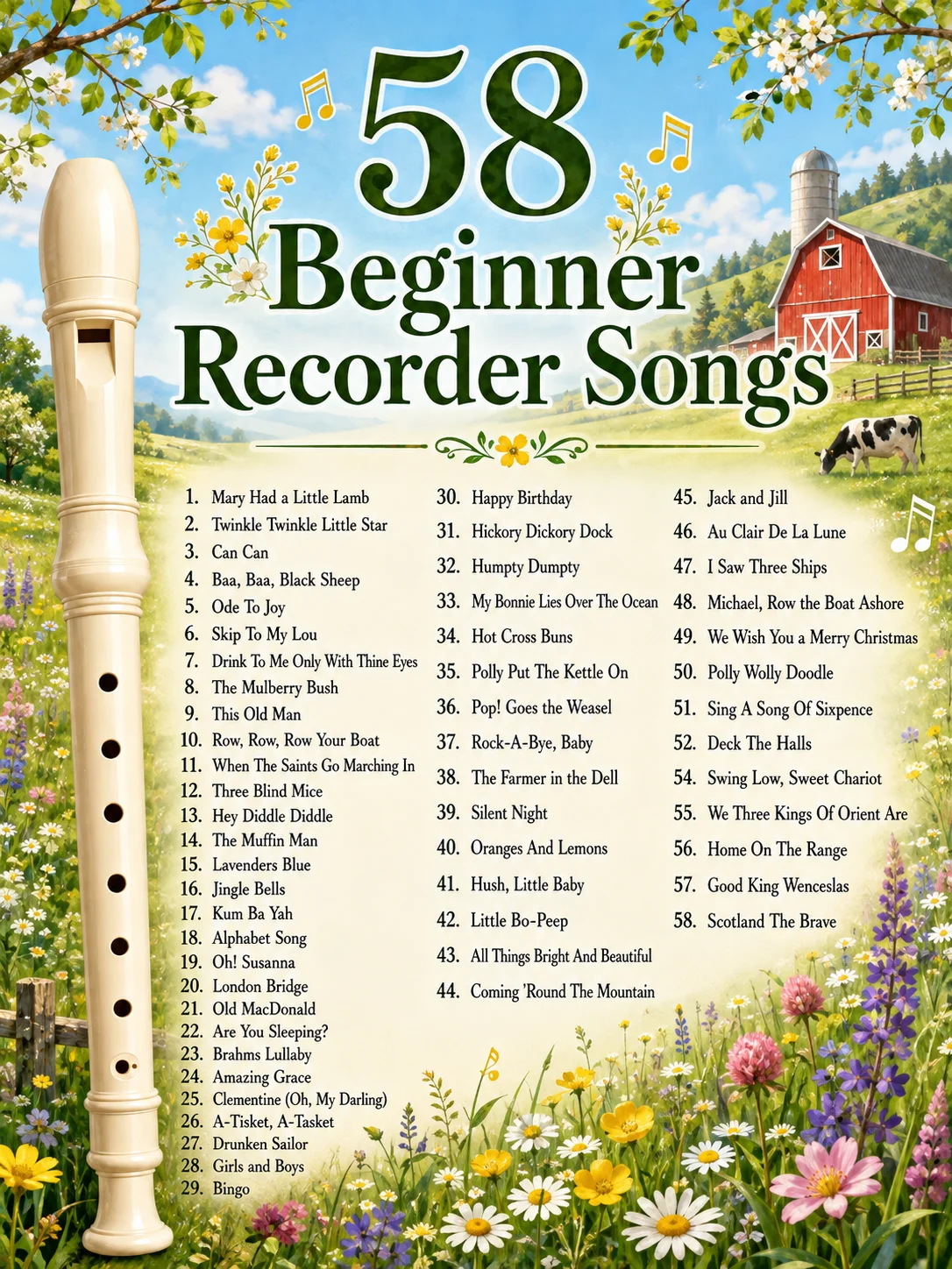 Easy Recorder Songs for Beginners: 58 Fun and Easy-to-Play Songs product image (3)