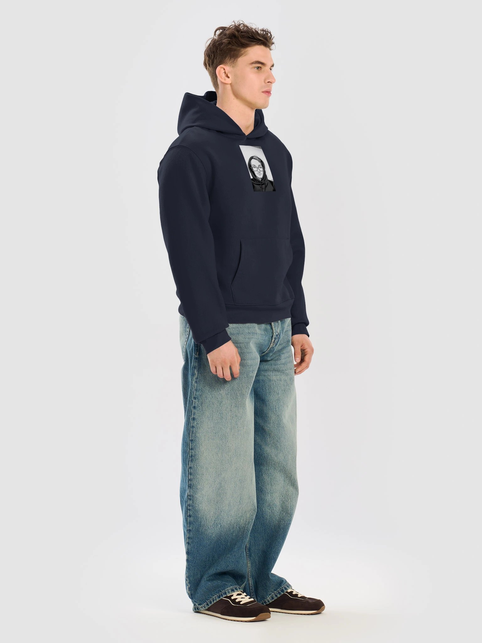 itssCSChris Black and White Cartoon Selfie Oversized Hoodie product image (35)