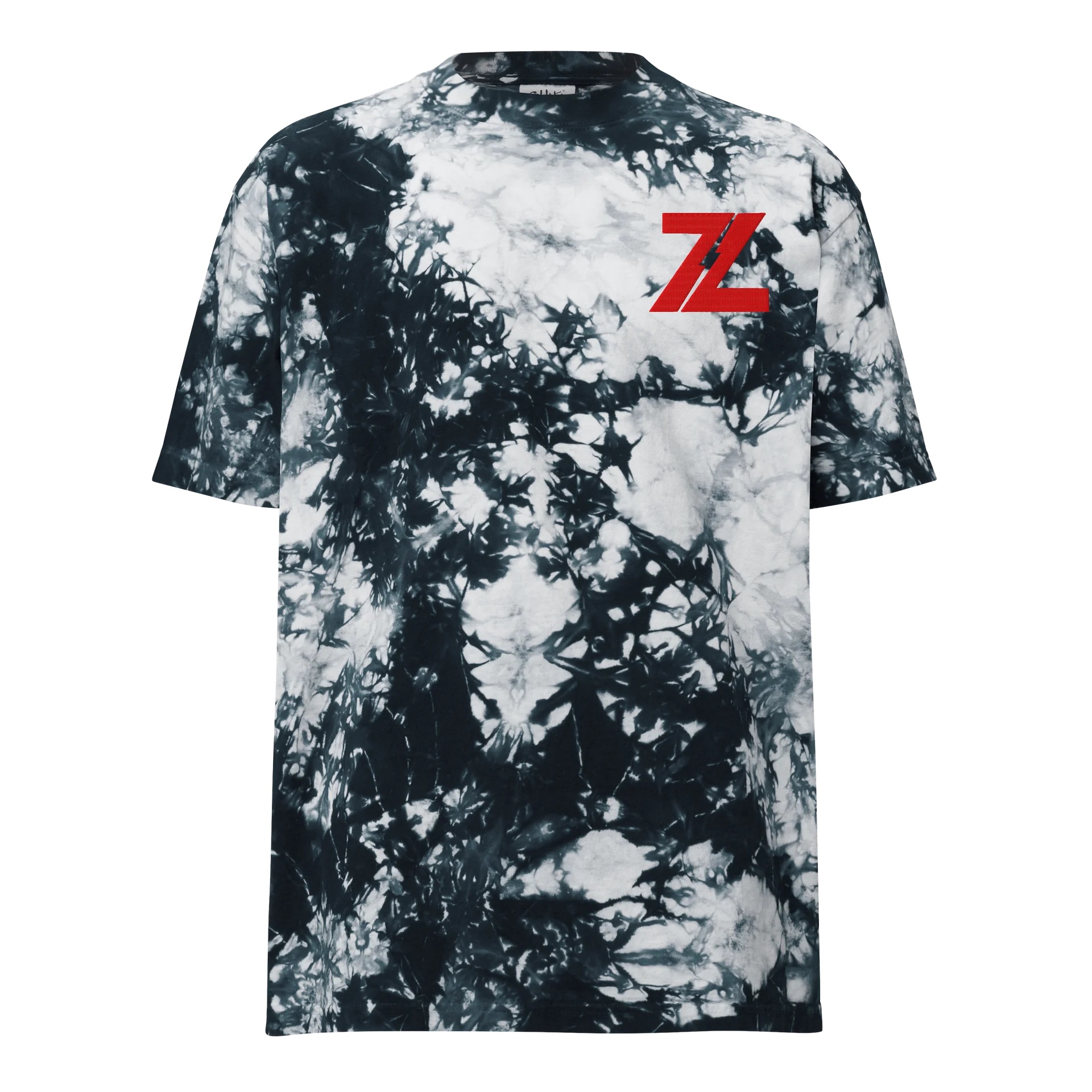 Unisex Black Tie Dye Heavyweight T-Shirt - ZING Red Logo Edition product image (1)