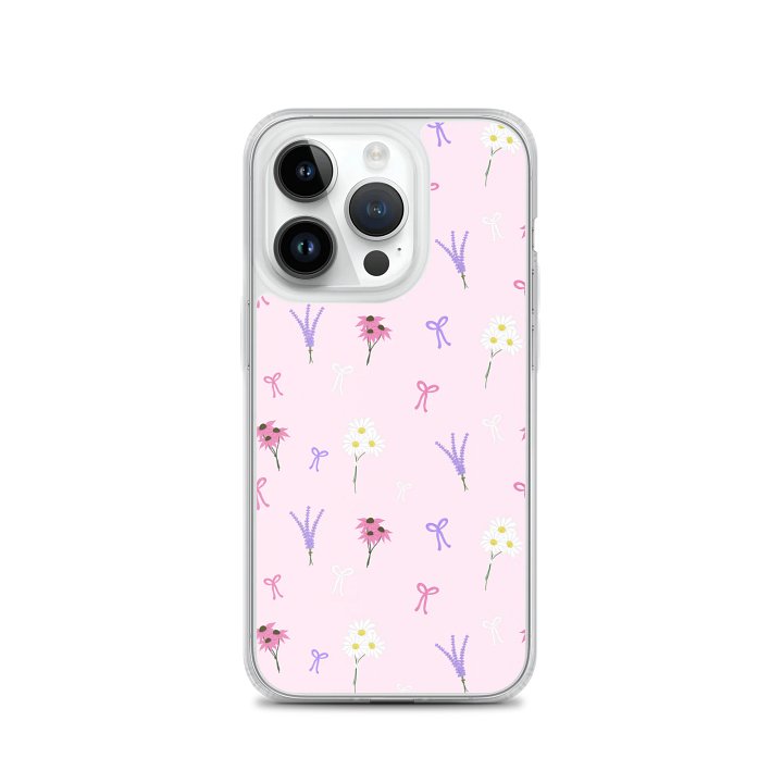 Wildflowers and Bows Pattern- Pink Background Phone Case product image (2)