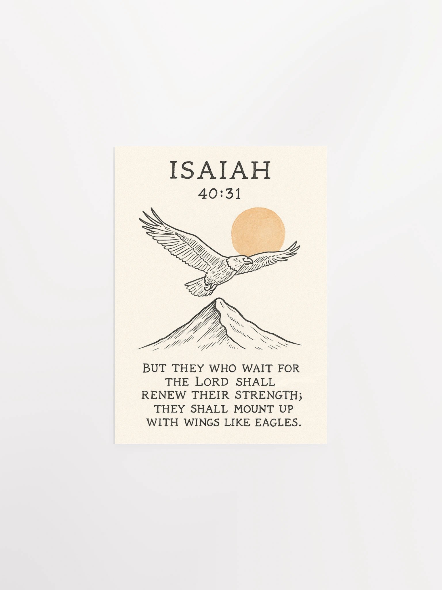 Isaiah 40:31 Christian Poster – They Shall Mount Up With Wings Like Eagles Scripture Wall Art product image (1)