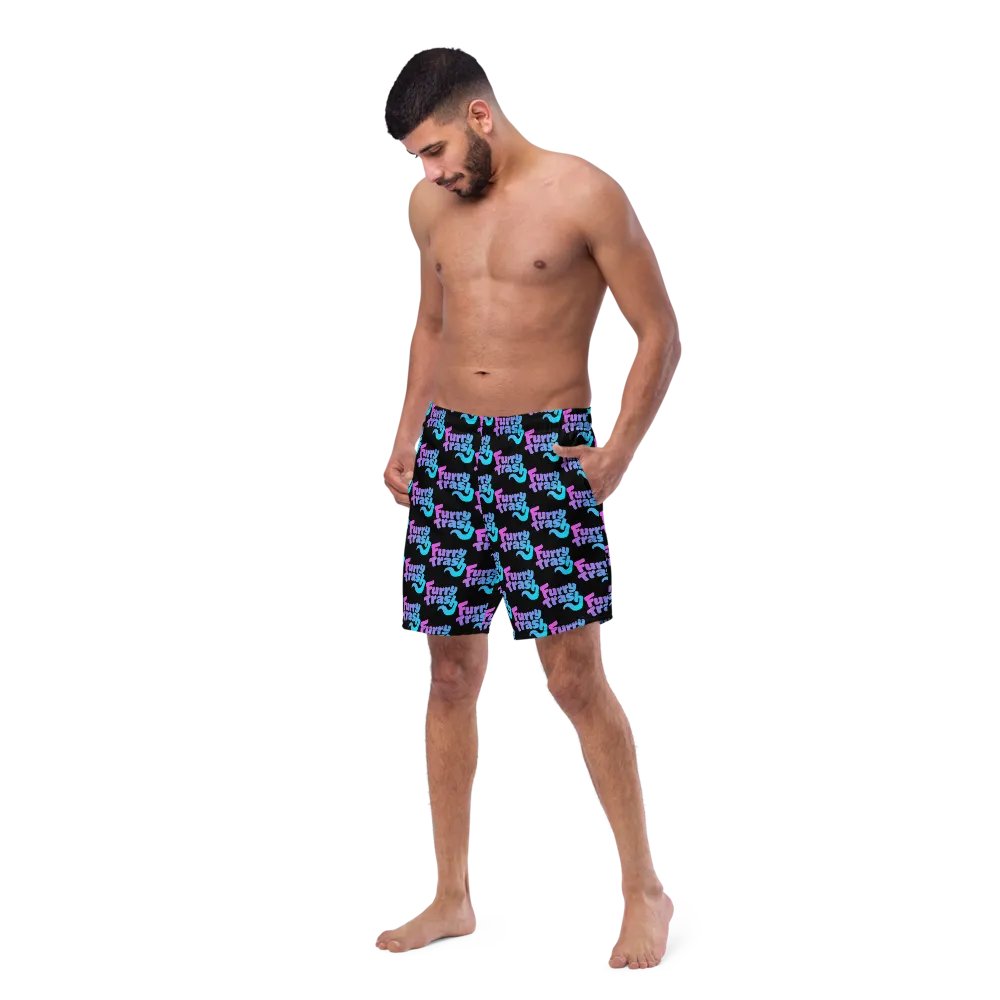 Furry Trash Swimtrunks – Bubble Logo (Twilight on Black) product image (10)