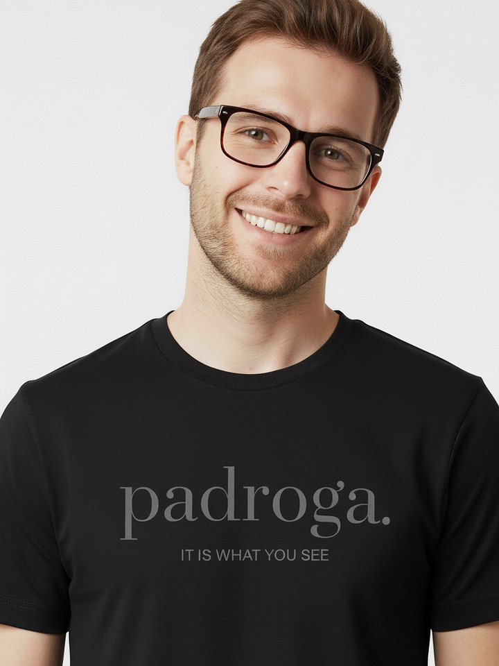 padroga. essentials black tshirt big logo product image (1)