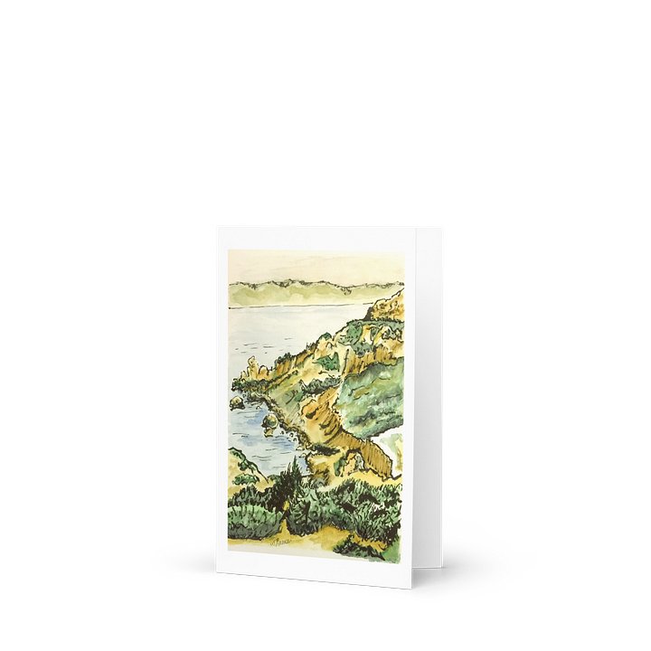 Greek Island Coastline, Blank Greeting Card (Fathoms Deep Launch) product image (1)