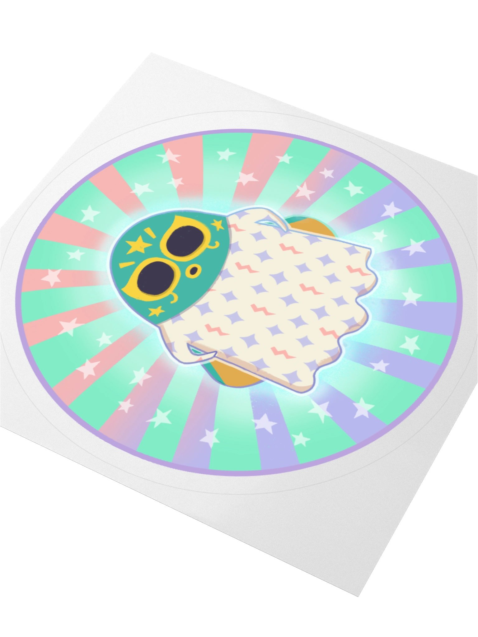 Pastel Little Ghost Luchador - Vinyl Sticker product image (2)