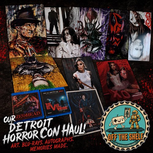 Detroit Horror Con definitely did some damage to our wallets. 😂🩸

We came home with original artwork, signed prints, Blu-rays...