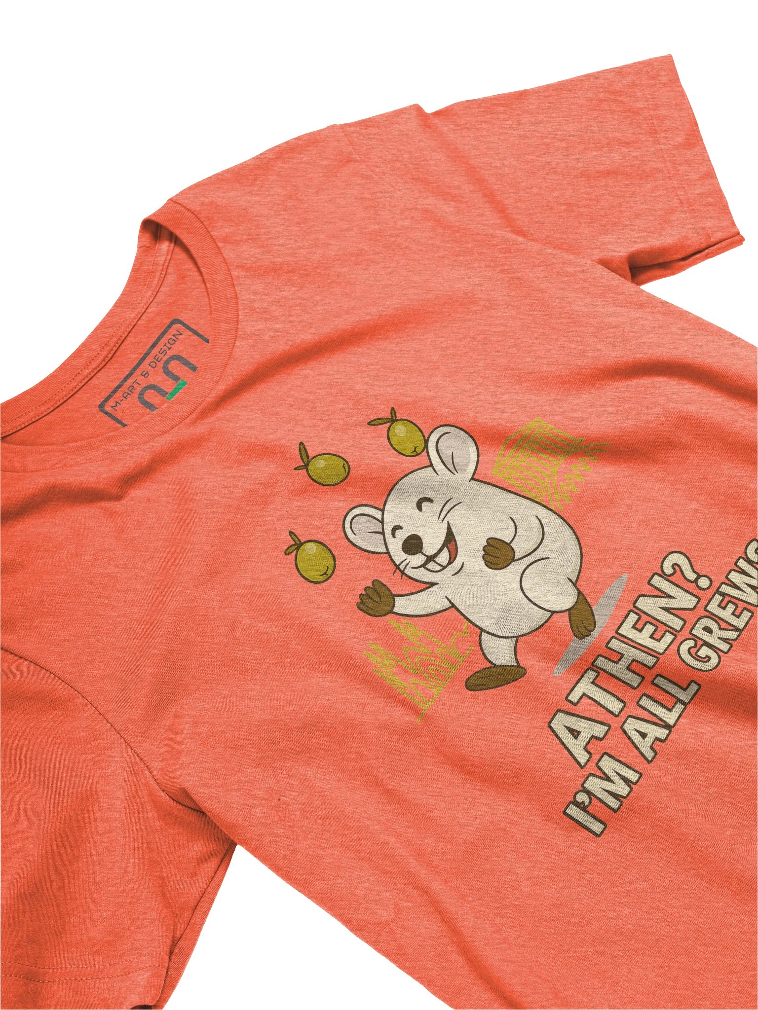 Funny Athens Olive Pun Shirt – Cute Mouse Greece Tee with Parthenon – “I’m All Grews” | art.4uand.me product image (3)
