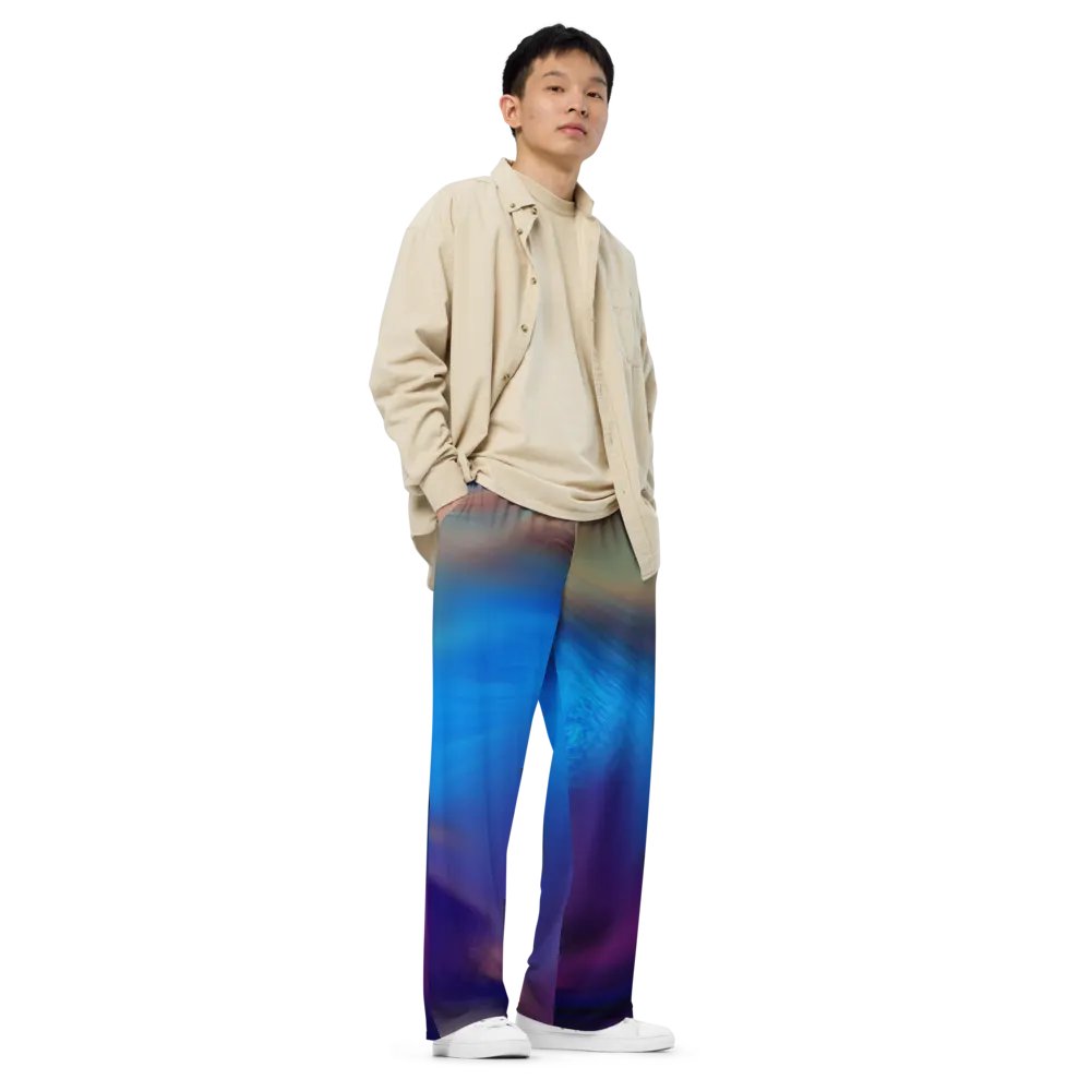 Rainbow Colorful Pattern Unisex Wide Leg Pants | Colorful Pants product image (9)